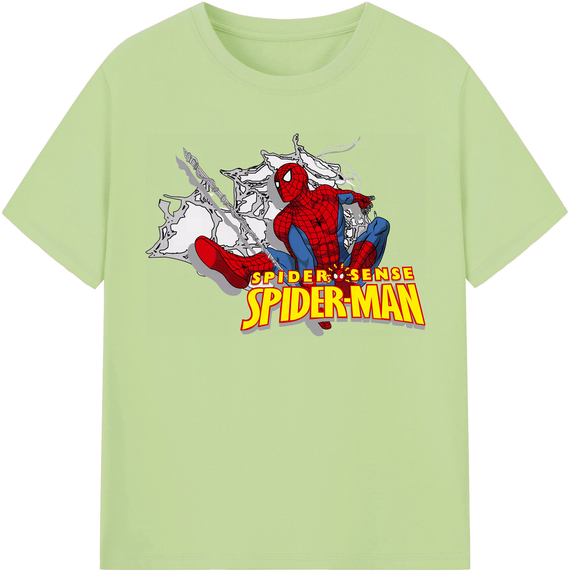 （画像用） Spider Man スパイダーマン 綿100％半袖Tシャツ（フロントプリント）